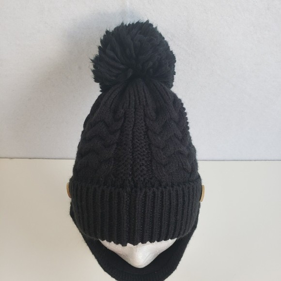 Beanie with Detachable Mask Cover Black Size OS One Size Pom Unisex RN 86183 - Picture 1 of 9